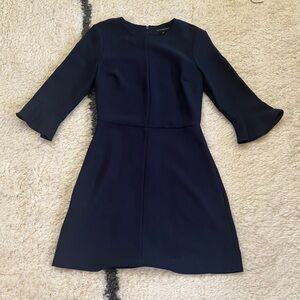 Banana Republic A-Line Dark Blue Long Sleeve Dress